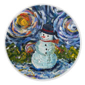 Snowman Knob Pull Keramikknauf (Vorderseite)