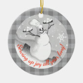 Snowman-Koch mit Schneebälle Weihnachtsschmuck (Vorne)