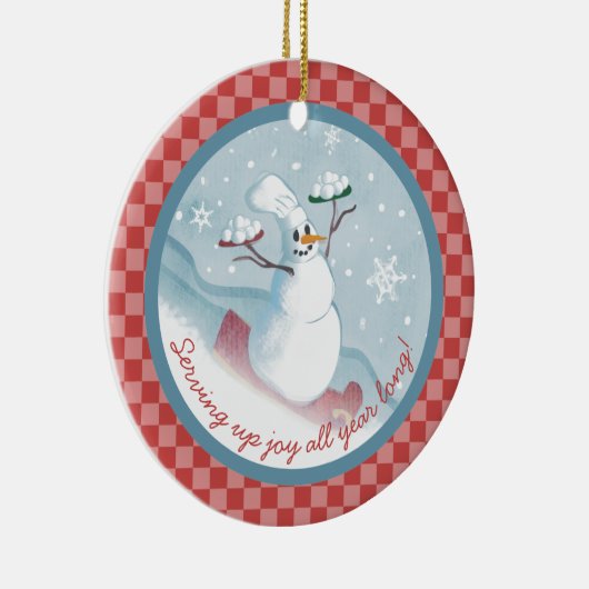 Snowman-Koch mit Schneebälle Weihnachtsschmuck (Rechts)