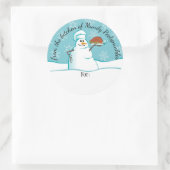 Snowman Koch Truthahn aus der Küche Runder Aufkleber (Tasche)