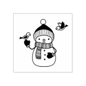 Snowman lächeln in gegossenen Hut und Scarf Gummistempel (Prägung)