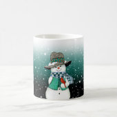 Snowman lächeln, Kardinal in einer Tasse des Schne (Mittel)