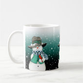 Snowman lächeln, Kardinal in einer Tasse des Schne (Links)