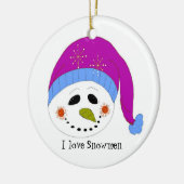 Snowman lächeln keramik ornament (Links)