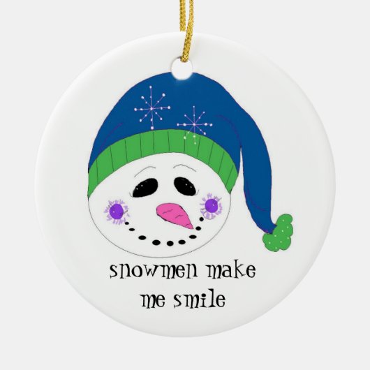 Snowman lächeln keramikornament (Vorne)