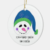 Snowman lächeln keramikornament (Links)