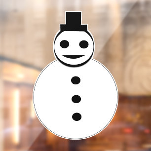 Snowman lächelt Weihnachten Fensteraufkleber