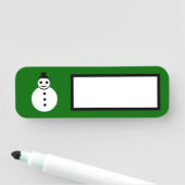 Snowman lächelt Weihnachten Namensschild (Beispiel)