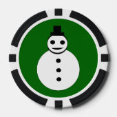 Snowman lächelt Weihnachten Pokerchips (Vorderseite)