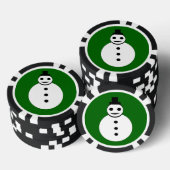 Snowman lächelt Weihnachten Pokerchips (Stapel)