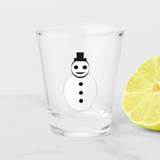 Snowman lächelt Weihnachten Schnapsglas (Vorderseite)