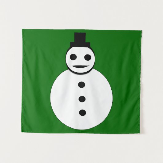 Snowman lächelt Weihnachten Wandteppich (Vorderseite (Horizontal))
