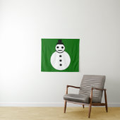Snowman lächelt Weihnachten Wandteppich (Beispiel (Horizontal))