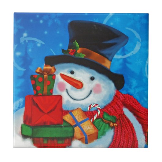 Snowman-Lagergeschenke Fliese (Vorderseite)