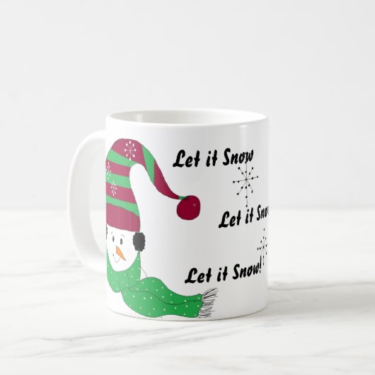 Snowman Lass es schneien Kaffeetasse (Vorderseite Links)