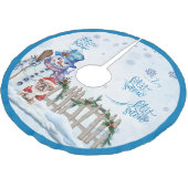 Snowman | Lass es Weihnachtsbaumrock schneien Polyester Weihnachtsbaumdecke (Schrägansicht)