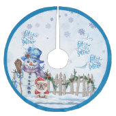 Snowman | Lass es Weihnachtsbaumrock schneien Polyester Weihnachtsbaumdecke (Vorderseite)