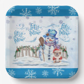 Snowman | Lassen Sie es Papierplatte schnippen Pappteller (Vorderseite)