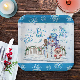 Snowman | Lassen Sie es Papierplatte schnippen Pappteller