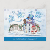 Snowman | Lassen Sie es Party Ankündigung Post Car (Vorderseite)