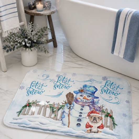 Snowman | Lassen Sie es schneeflattern Badematte