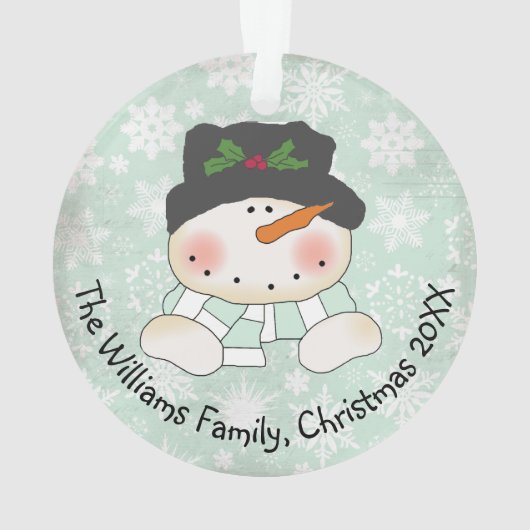 Snowman lässt es Personalisierte Acrylschmuck schn Ornament (Rückseite)