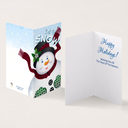 Snowman lässt es Schnee Weihnachtsfeiertag (Innenseite und Außenseite)