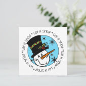 Snowman lässt es schneien feiertagskarte (Stehend Vorderseite)