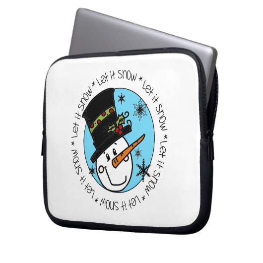 Snowman lässt es schneien laptopschutzhülle (Vorderseite Links)