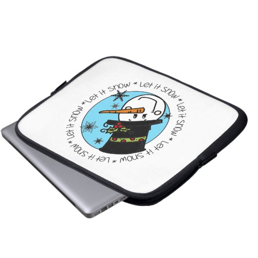 Snowman lässt es schneien laptopschutzhülle (Vorne Knopf)