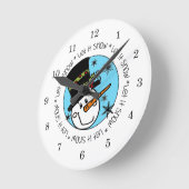 Snowman lässt es schneien runde wanduhr (Winkel)