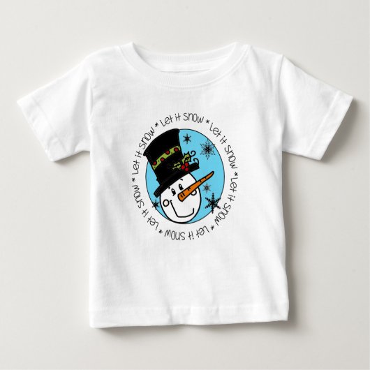Snowman lässt es Weihnachtsfeiertage schnee Baby T-shirt (Vorderseite)