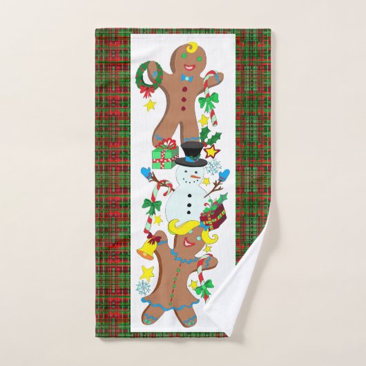 Snowman-Lebkuchen Badhandtuch Set (Handtuch)