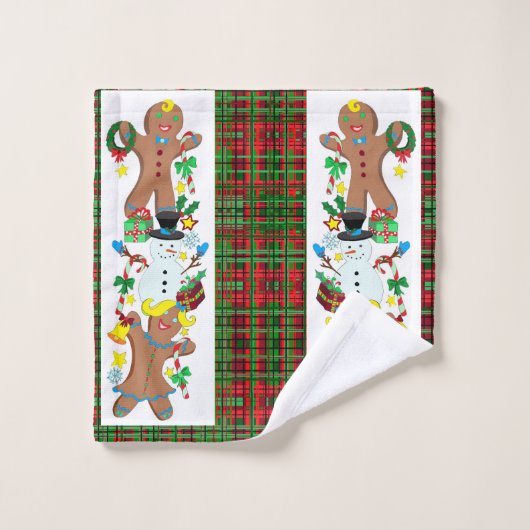 Snowman-Lebkuchen Badhandtuch Set (Waschlappen)