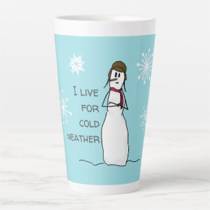 Snowman lebt für kaltes Wetter Milchtasse