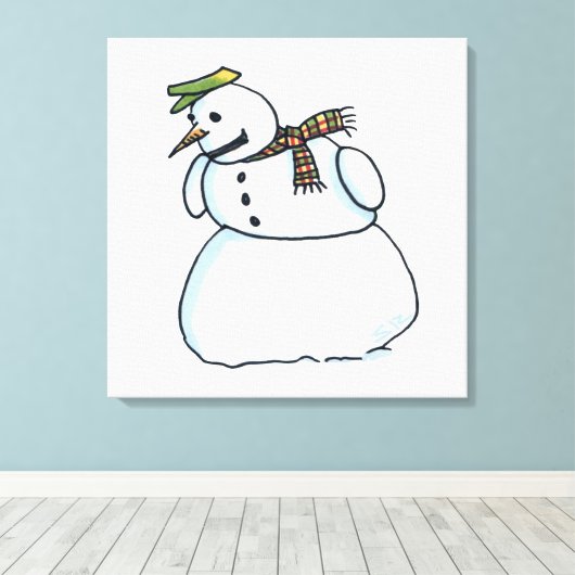 Snowman-Leinwand Leinwanddruck (Insitu (Holzboden))