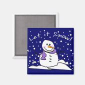 Snowman Let it Snow Magnet (Vorderseite/Rückseite)