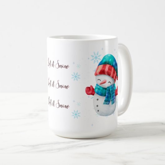 Snowman Let it Snow Mug Kaffeetasse (VorderseiteRechts)