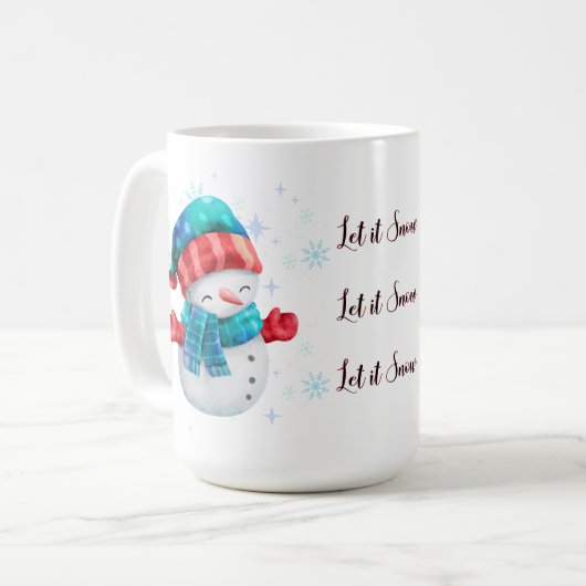 Snowman Let it Snow Mug Kaffeetasse (Vorderseite Links)