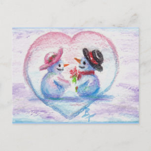 Snowman Liebe acea Postcard Postkarte