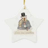 Snowman-Liebe Keramik Ornament (Hinten)