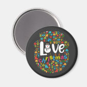 Snowman Liebe Weihnachtsdekorationen Magnet (Vorderseite/Rückseite)