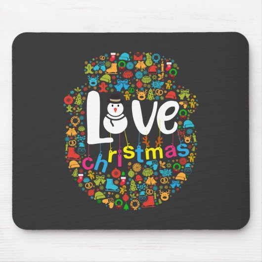 Snowman Liebe Weihnachtsdekorationen Mousepad (Vorne)