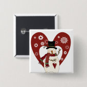 Snowman Lieben Schnee T - Shirt und Geschenke Button (Vorne & Hinten)