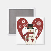 Snowman Lieben Schnee T - Shirt und Geschenke Magnet (Vorderseite/Rückseite)