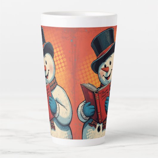 Snowman liest gerne ein Buch Milchtasse (Vorderseite)