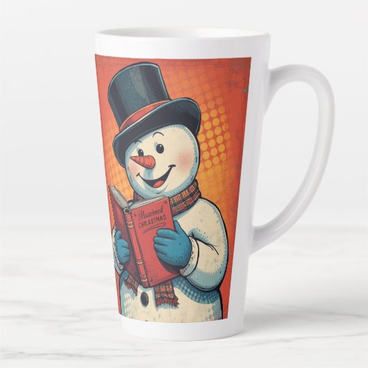 Snowman liest gerne ein Buch Milchtasse (Rechts)