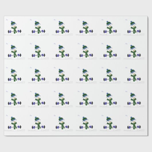 Snowman Lifting Weights Geschenkpapier (Flach)