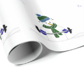 Snowman Lifting Weights Geschenkpapier (Rolleneckpunkt)