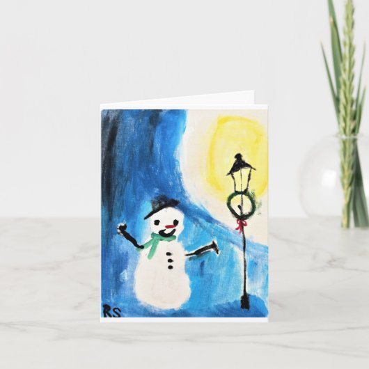 Snowman & Lightpost Karte (Vorderseite)